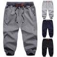 thumbnail image 3 of SHIXIAOO Men's Casual Sports Drawstring Zipper Three-Pocket Cropped Trousers, 3 of 5