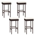 thumbnail image 1 of Costway Patio Rattan Barstools Set of 4 Outdoor Wicker Bar Height Chairs with Footrest, 1 of 8