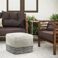 thumbnail image 2 of Simpli Home Macie Pouf Carré Bohème de 18 Pouces de Large en Polyester PET Gris et Blanc, 2 of 7