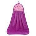 thumbnail image 1 of ziyahi Hand Towel Coral Velvet Dishcloth Hanging Washing Cloth Towel Bathroom Kitchen Accessory Pattern Random, Purple, 1 of 8