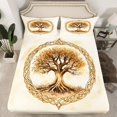 thumbnail image 2 of Erosebridal Gold Life Tree Full Sheet Sets, Retro Branches Bedding Full Size, Botanical Decor 4-Piece, 2 of 7
