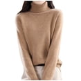 thumbnail image 1 of Liquidation! Lisingtool Chandail à Col Roulé d'Automne pour Femmes, Ample, Grande Taille, Épais, Tricoté, Chandail, Chemise de Base, 1 of 5