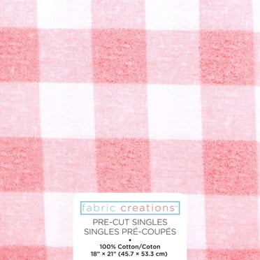 FABRIC CREATIONS Cotton Fat Quarter Pink & White Gingham, 45 × 53 cm (18 × 21 in)