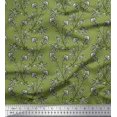 thumbnail image 1 of Soimoi Poly Georgette Fabric Leaves & Floral Block Print Sewing Fabric Yard 42 Inch Wide, 1 of 3