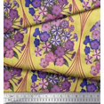thumbnail image 3 of Soimoi Silk Fabric Geometric & Flower Artistic Printed Fabric 1 Yard 42 Inch Wide, 3 of 3