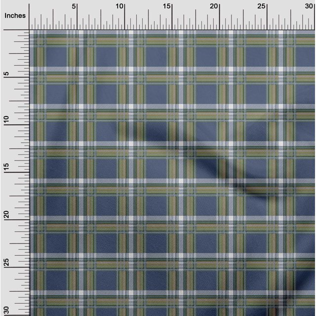 oneOone Viscose Chiffon Fabric Tartan Check Printed Fabric 1 Yard 42 Inch Wide