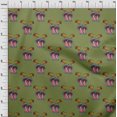 thumbnail image 3 of oneOone Viscose Chiffon Fabric Bird & Mushroom Block Printed Fabric 1 Yard 42 Inch Wide, 3 of 4