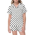 thumbnail image 4 of MIASHUI Ensemble de Pyjama 2 Pcs pour Garçons et Filles à Pois Boutonné, Blanc, 6-7 Ans, 4 of 4