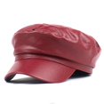 thumbnail image 5 of LinYooLi Pi Jun Hat Female Autumn And Winter Alphabet Student Hat Edition Fashion PU Naval Hat High -Speed Sales Tong Hat, 5 of 5