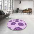 thumbnail image 4 of Ahgly Tapis d'Intérieur Lavable en Machine Carré Transitionnel Fleur Rose, 4 Pieds Carré, 4 of 7