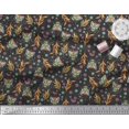 thumbnail image 3 of Soimoi Georgette Viscose Fabric Leaves,Floral & Housefly Insects Decor Fabric Printed Yard 42 Inch Wide, 3 of 3