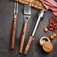 thumbnail image 2 of Tramontina Churrasco Ensemble d'Outils de BBQ en Acier Inoxydable de 3 Pcs avec Poignées en Bois de Jatoba, Comprend Spatule, Pinces et Fourchette, 2 of 6