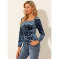 thumbnail image 4 of INSPIRE CHIC Blouse Haut à Encolure Carrée en Velours à Manches Longues pour Femme, 4 of 6