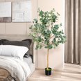 thumbnail image 2 of Costway 5.5FT Artificial Tree Fake Eucalyptus Tree for Living Room Office Home Decor, 2 of 10