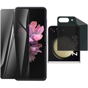 Z Flip 5 Protecteur d'Écran, Protecteur d'Écran de Confidentialité Compatible Samsung Galaxy Z Flip 5 Anti-Espionnage Extérieur+intérieur Film Protecteur d'Écran