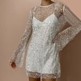 thumbnail image 1 of WILLBEST Robes pour Femmes Assemblage Jupe à Sequins pour Femmes Grandes et Petites Perles Robe à Bretelles en Maille Transparente Deux Pièces, 1 of 8
