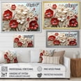 thumbnail image 4 of Designart Flower framed wall art decor, Flower framed wall Art, Dual Embrace Of Red And White Crimson Flowers , Extra large black framed wall art, 40x30 inches black frame, 4 of 5