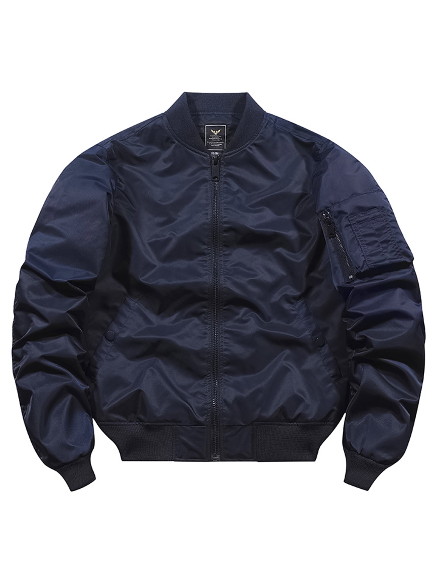Innerwin Jacket Windproof Mens Outwear Outdoor Solid Color Lightweight Bomber Jackets Deep Blue XXXXL