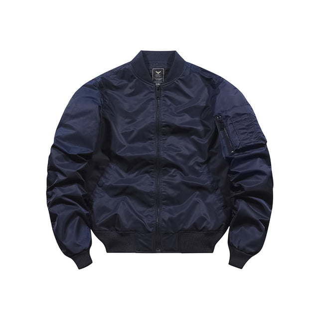 Innerwin Jacket Windproof Mens Outwear Outdoor Solid Color Lightweight Bomber Jackets Deep Blue XXL