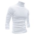 thumbnail image 2 of INSPIRE CHIC Chandails pour Hommes, Chandail à Col Roulé, Manches Longues, Extensible, Coupe Ajustée, Hauts 50 Blanc, 2 of 7