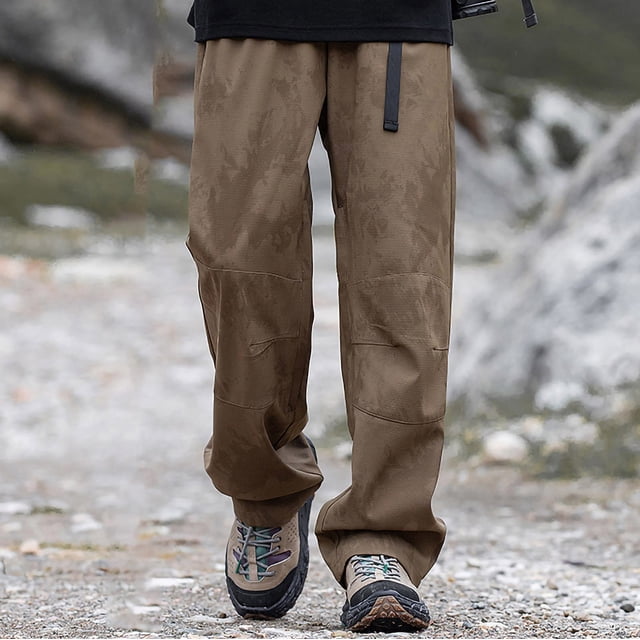 RXIRUCGD Quick Drying Hiking Pants With Breathable Workwear On The Outside For Men, Khaki, Size: M
