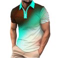 thumbnail image 1 of Birdeem T-Shirt Blouse à Fermeture Éclair pour Hommes, Décontracté, Imprimé, Manches Courtes, Col Rabattu, 1 of 12