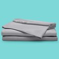 thumbnail image 1 of Sleepgram Draps de Lit Grand en Viscose de Bambou avec 2 Taies d'Oreiller, Pierre Grise, 1 of 11