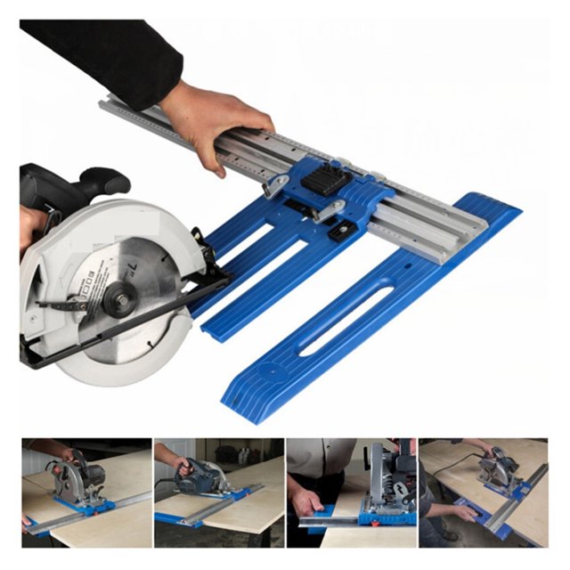Scie Circulaire Électrique Rail de Guidage Fixe Support de Découpe Coulissante pour Menuiserie