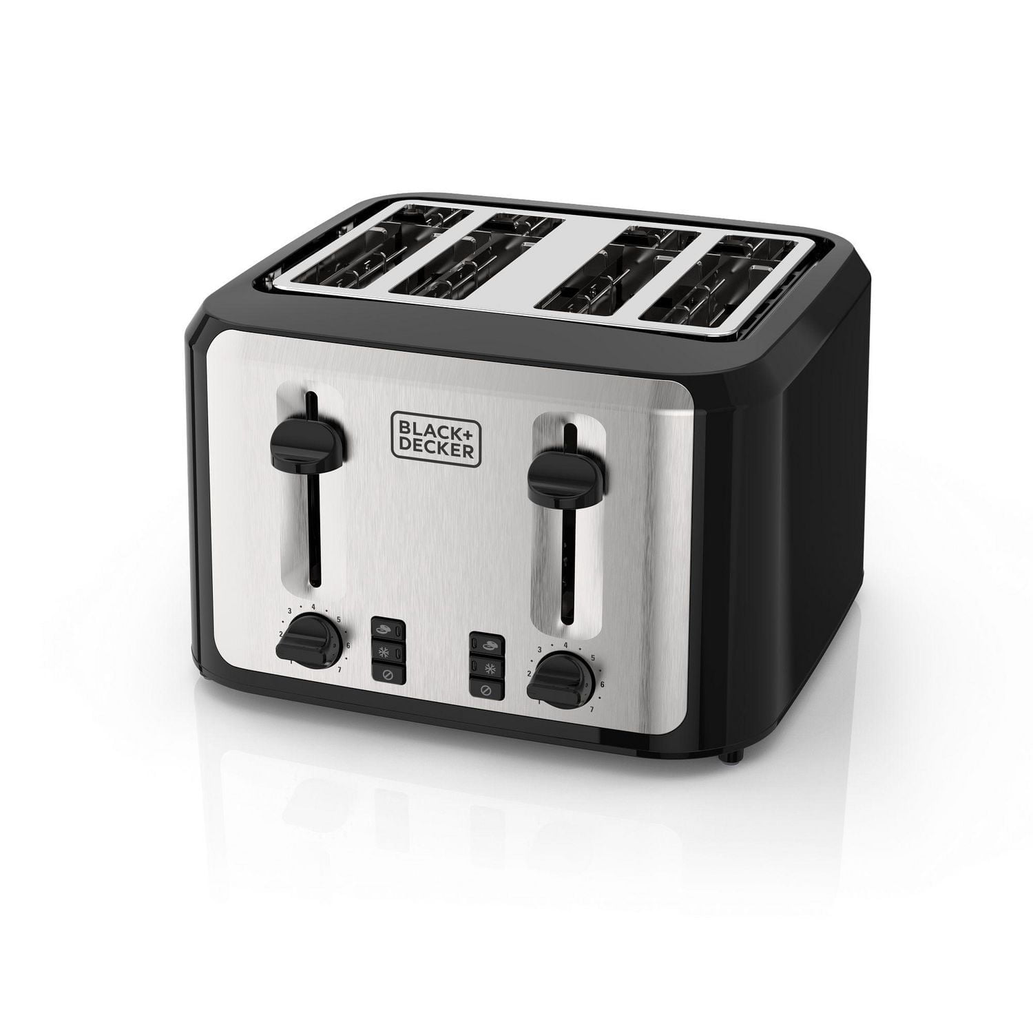 Black+Decker 4-Slice Toaster, Stainless Steel/Black, TR7847-1BDC