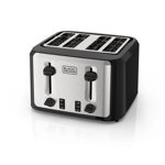 Black+Decker 4-Slice Grille-pain, acier inoxydable/noir, TR7847-1BDC