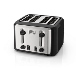 Black+Decker 4-Slice Toaster, Stainless Steel/Black, TR7847-1BDC