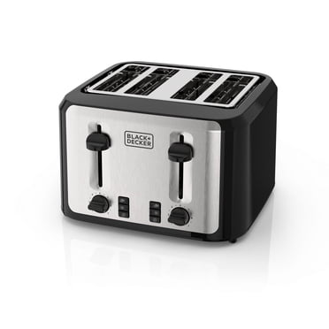 Black+Decker 4-Slice Toaster, Stainless Steel/Black, TR7847-1BDC
