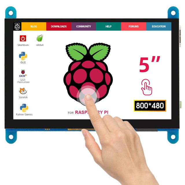 ELECROW Raspberry Pi Touchscreen Monitor 5 inch HDMI Screen Display 800x480 Compatible with Raspberry Pi 4 3B+ 3B 2B BB Black Banana Pi Jetson Nano Windows 10 8 7
