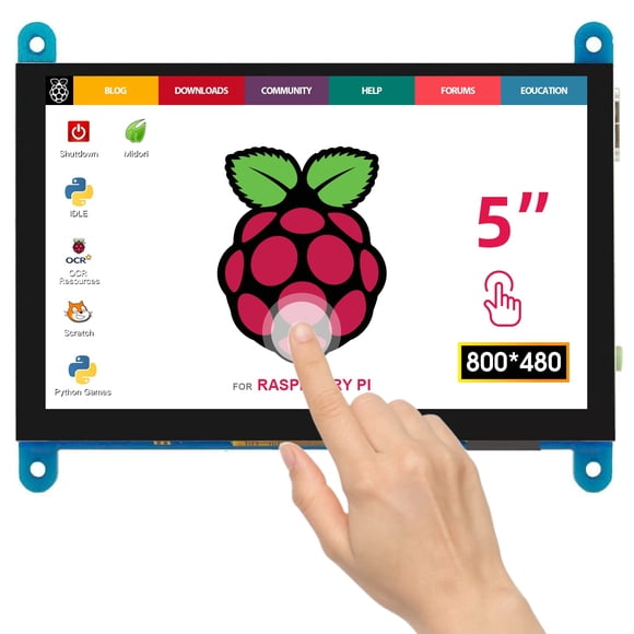 ELECROW Raspberry Pi Touchscreen Monitor 5 inch HDMI Screen Display 800x480 Compatible with Raspberry Pi 4 3B+ 3B 2B BB Black Banana Pi Jetson Nano Windows 10 8 7