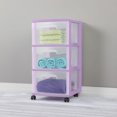 thumbnail image 2 of Sterilite 3 Drawer Cart Lilac, 2 of 4