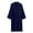 Dark Blue, variant on Amzcrzy Women's Robes Solid Color Cotton Robe Loungewear Casual Knee Length Bathrobe Lightweight Nightgowns for Women with Pocket
