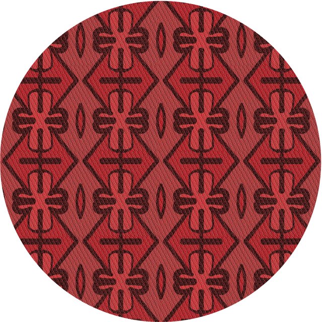 Ahgly Company Tapis Rond Lavable en Machine Intérieur Transitionnel Rouge Safran, 5 Pieds Rond