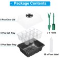 thumbnail image 3 of Unique Bargains 12 Cell Seeding Growing Tray Kit, with Adjustable Humidity Domes and Base for Greenhouse Planting, Black 5 Pack, 3 of 7