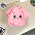 thumbnail image 5 of PMVFHDE Hauts Fille Hauts pour Fille 2025 Hauts d'Été Tendance Hauts Filles Hauts Fille Été Enfant Filles Mignon Graphique Col Rond Manche Courte T-Shirt d'Été Décontracté T-Shirt Rose,5-6 Ans, 5 of 5