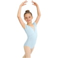 thumbnail image 1 of Girls' Solid Color Short Sleeved Round Neck Dance Practice Uniform Children's Jumpsuit in Medium and Large, 1 of 6