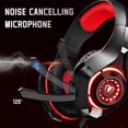 thumbnail image 3 of Gaming Headset for PS4 PS5 Xbox One Switch PC with Noise Canceling Mic, Deep Bass Stereo Sound… (Black Red), 3 of 5