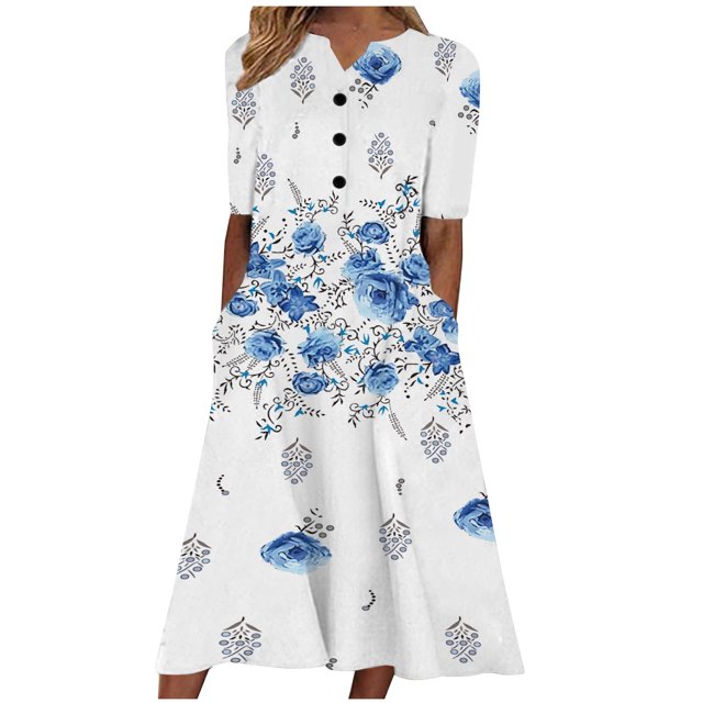 Pisexur Robe pour Femme Grande Taille, Portefeuille à Fleurs, Col en V, Fente, Ligne A, Manches Volantées, Évasée, Ceinturée, Robe Maxi