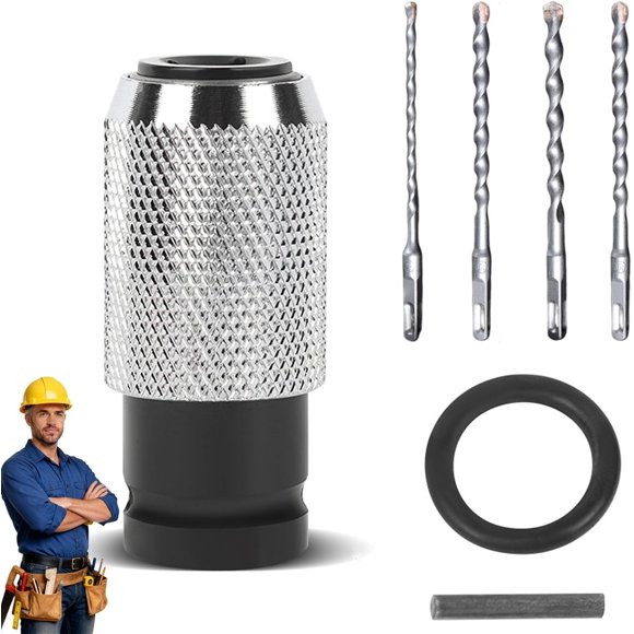 Electric Hammer to Drill Converter,Rotary Hammer Adapter with Impact Drill Bits Set, Electric Drill Wrench to Electric Hammer Conversion Convert Adapter (Set*3)