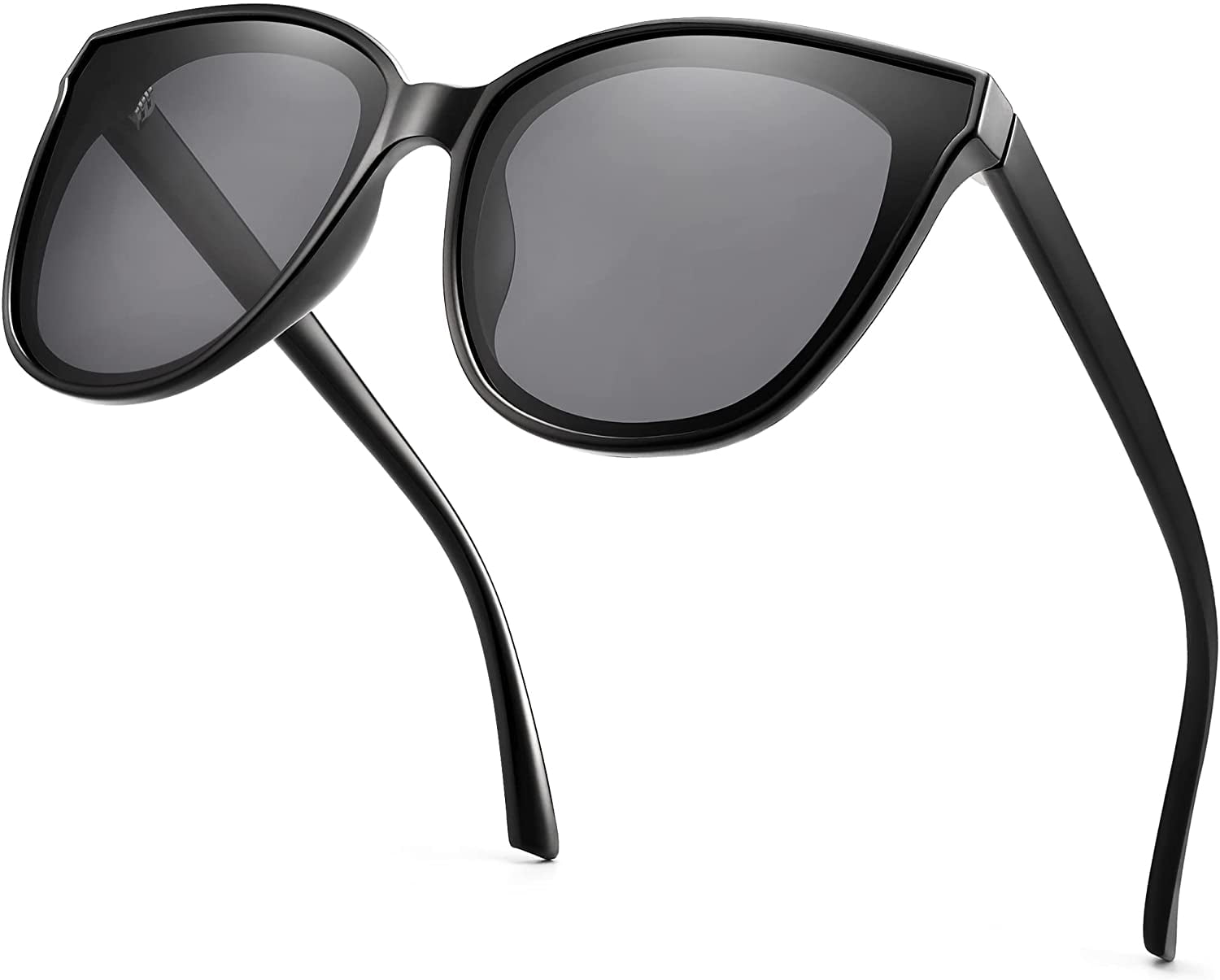 Trendy Polarized Sunglasses with TR90 Frame UV400 Protection Retro Cateye Geometric Cat Eye Sunglasses for Women – White TR90 Frame  main image 2