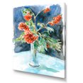 thumbnail image 2 of Designart Christmas Red Berries Flowers Traditional Canvas Wall Art, 2 of 4