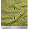 thumbnail image 1 of Soimoi Green Poly Georgette Fabric Dot & Gift Box Party Decor Fabric Printed Yard 42 Inch Wide, 1 of 3