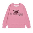 thumbnail image 4 of Chandail Enfants en Liquidation Liquidation Filles Col Rond Chandail Surdimensionné Mode Enfants Manches Longues Chandail à Enfiler Hauts 1-12 Ans Chandail Bébé Garçons Roses 7-8T, 4 of 6