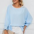 thumbnail image 4 of Birdeem Mode Hauts pour Femmes Uni Manches Longues Col Rond Blouse Chemise T-Shirt Hauts, 4 of 8