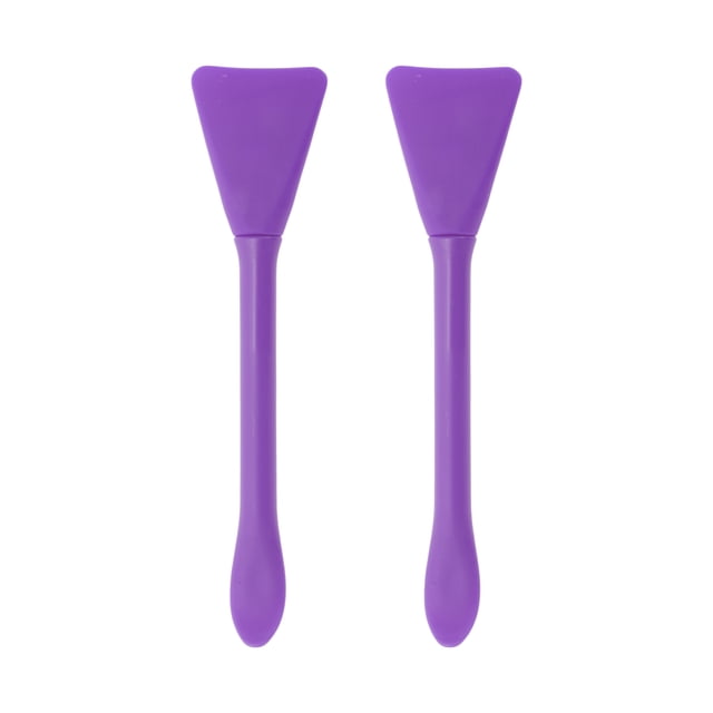 Unique Bargains 2 Pcs Multifunctional Facial Mask Brush Purple