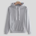 thumbnail image 4 of 2 Piece Sweatsuits for Womens Clearance Solid Color Pocket Drawstring Pullover Sweatpant Set Lounge Tracksuit Casual Plus Size Lightweight Loose Ladies Outfits Fall Winter 2023 Black L, 4 of 5